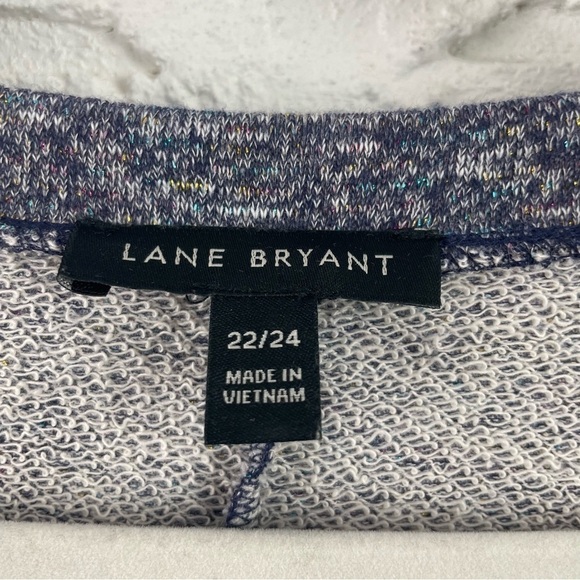 Lane Bryant Knit Tunic Relaxed Fit Hi-Lo Hem Heather Blue W/Metallic Size 22/24 - Picture 12 of 14